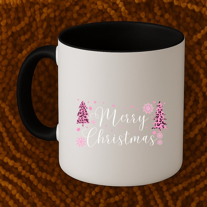 Wild About Christmas: Leopard Print Trees And Snowflake Magic Gift Mug