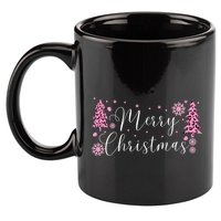 Wild About Christmas: Leopard Print Trees And Snowflake Magic Gift 11oz C Handle Ceramic Mug