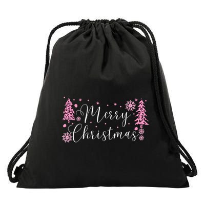 Wild About Christmas: Leopard Print Trees And Snowflake Magic Gift Drawstring Bag