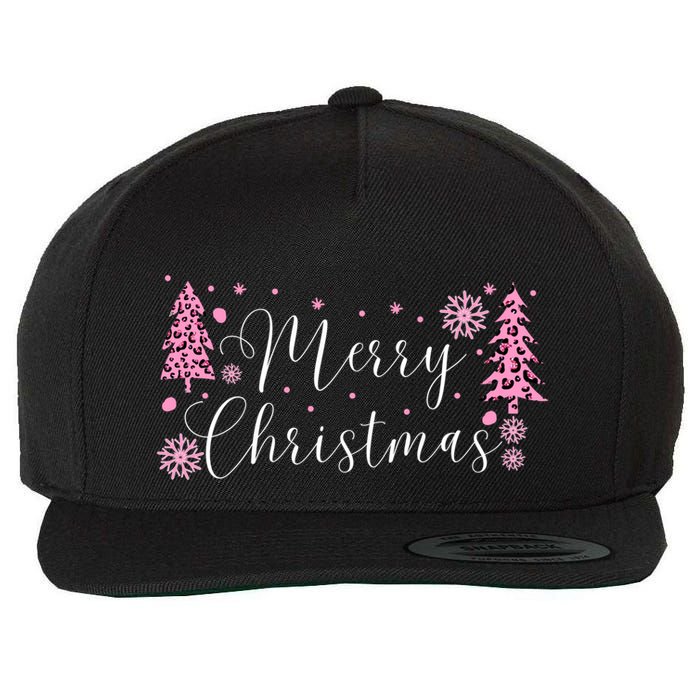 Wild About Christmas: Leopard Print Trees And Snowflake Magic Gift Wool Snapback Cap
