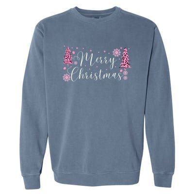 Wild About Christmas: Leopard Print Trees And Snowflake Magic Gift Garment-Dyed Sweatshirt