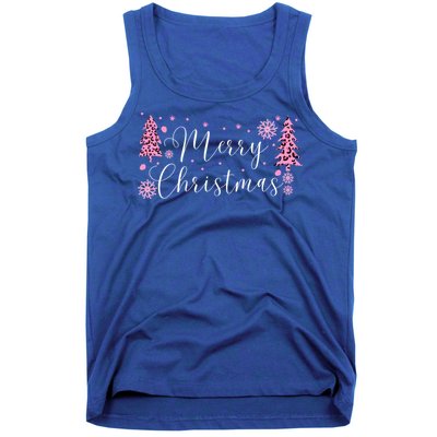 Wild About Christmas: Leopard Print Trees And Snowflake Magic Gift Tank Top