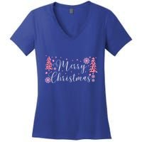 Wild About Christmas: Leopard Print Trees And Snowflake Magic Gift Women's V-Neck T-Shirt