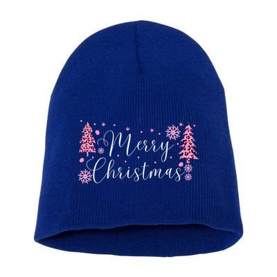 Wild About Christmas: Leopard Print Trees And Snowflake Magic Gift Short Acrylic Beanie