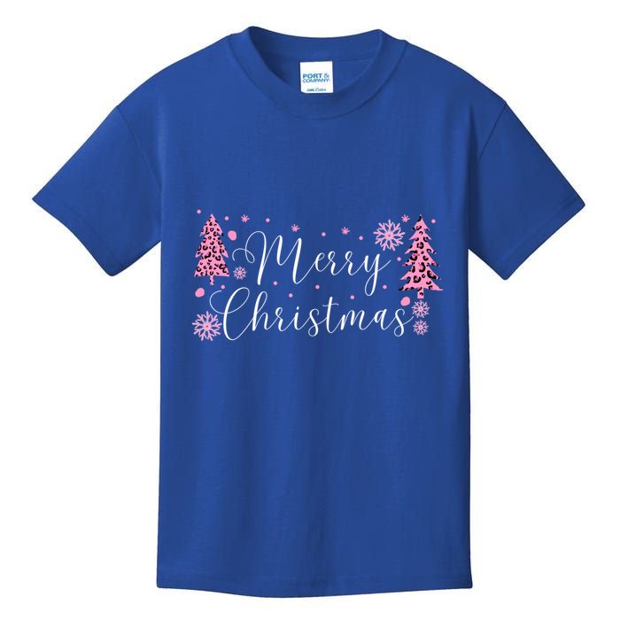 Wild About Christmas: Leopard Print Trees And Snowflake Magic Gift Kids T-Shirt
