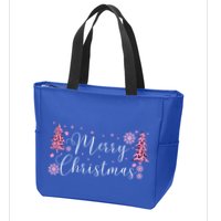 Wild About Christmas: Leopard Print Trees And Snowflake Magic Gift Zip Tote Bag