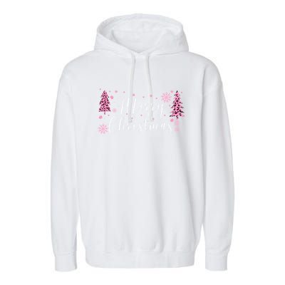 Wild About Christmas: Leopard Print Trees And Snowflake Magic Gift Garment-Dyed Fleece Hoodie