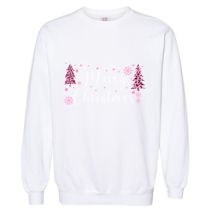 Wild About Christmas: Leopard Print Trees And Snowflake Magic Gift Garment-Dyed Sweatshirt