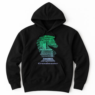 Word Art Chess Piece for Chess Player Bishop Chess Hoodie