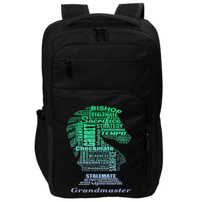Word Art Chess Piece for Chess Player Bishop Chess Impact Tech Backpack