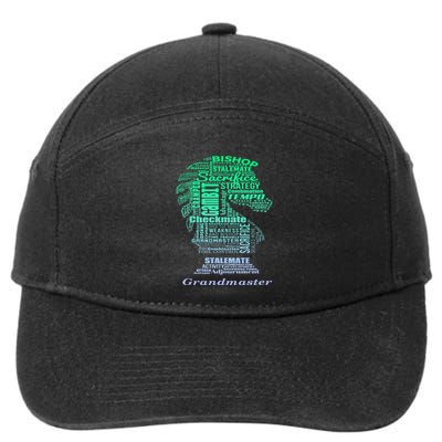 Word Art Chess Piece for Chess Player Bishop Chess 7-Panel Snapback Hat
