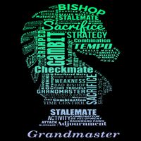 Word Art Chess Piece for Chess Player Bishop Chess Drawstring Bag