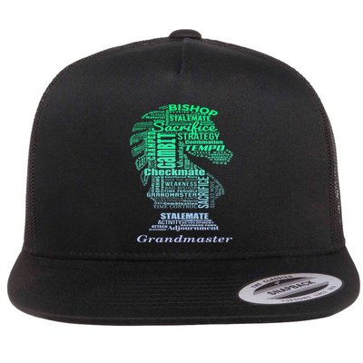 Word Art Chess Piece for Chess Player Bishop Chess Flatbill Hat