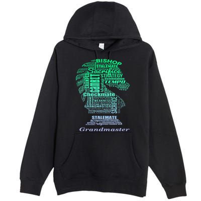 Word Art Chess Piece for Chess Player Bishop Chess Premium Pullover Hoodie