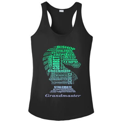 Word Art Chess Piece for Chess Player Bishop Chess Ladies PosiCharge Competitor Racerback Tank