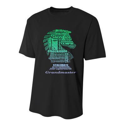 Word Art Chess Piece for Chess Player Bishop Chess Youth Performance Sprint T-Shirt
