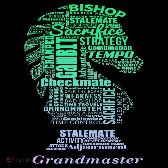 Word Art Chess Piece for Chess Player Bishop Chess Poster
