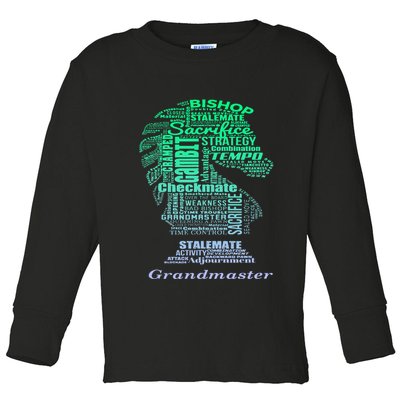 Word Art Chess Piece for Chess Player Bishop Chess Toddler Long Sleeve Shirt