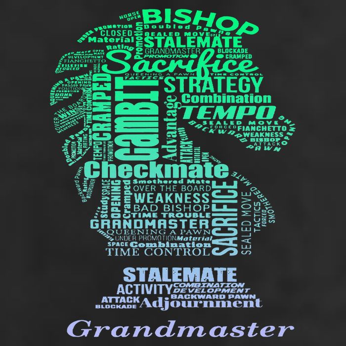 Word Art Chess Piece for Chess Player Bishop Chess Golf Towel