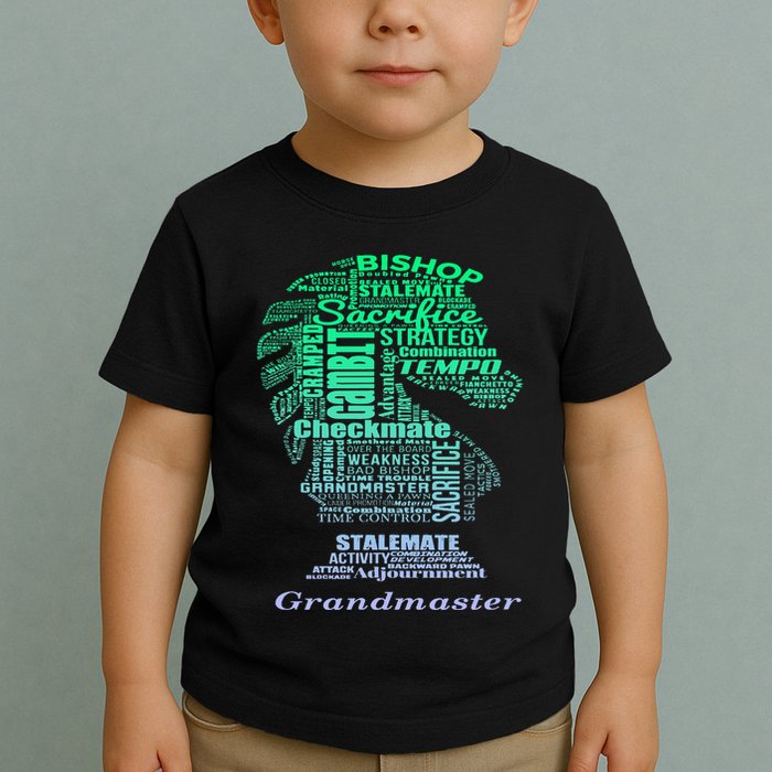 Word Art Chess Piece for Chess Player Bishop Chess Toddler T-Shirt