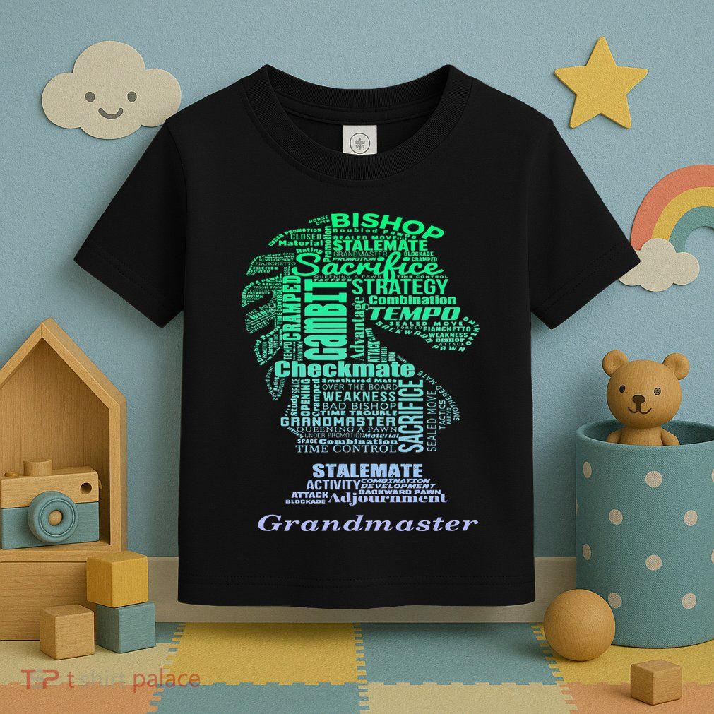 Word Art Chess Piece for Chess Player Bishop Chess Toddler T-Shirt