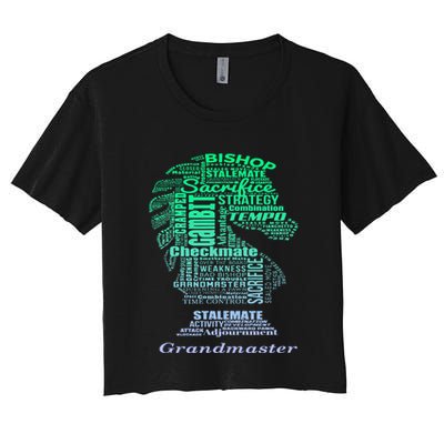 Word Art Chess Piece for Chess Player Bishop Chess Crop Top