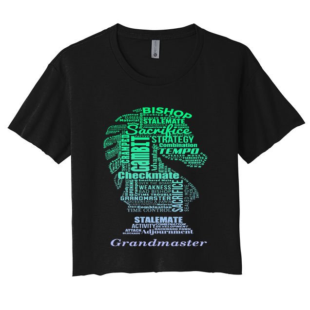 Word Art Chess Piece for Chess Player Bishop Chess Crop Top