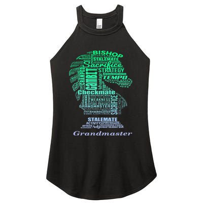 Word Art Chess Piece for Chess Player Bishop Chess Women's Perfect Tri Rocker Tank