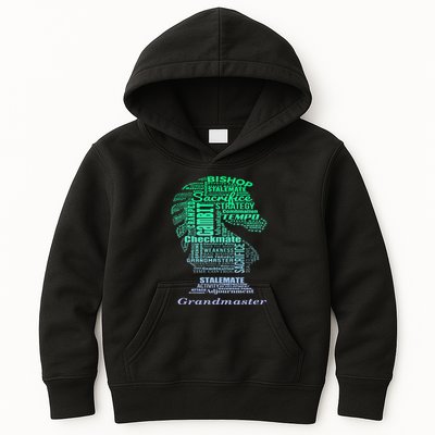 Word Art Chess Piece for Chess Player Bishop Chess Kids Hoodie