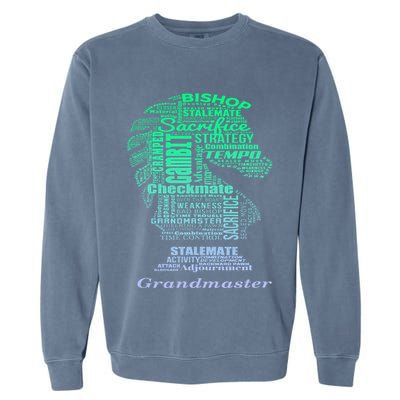 Word Art Chess Piece for Chess Player Bishop Chess Garment-Dyed Sweatshirt