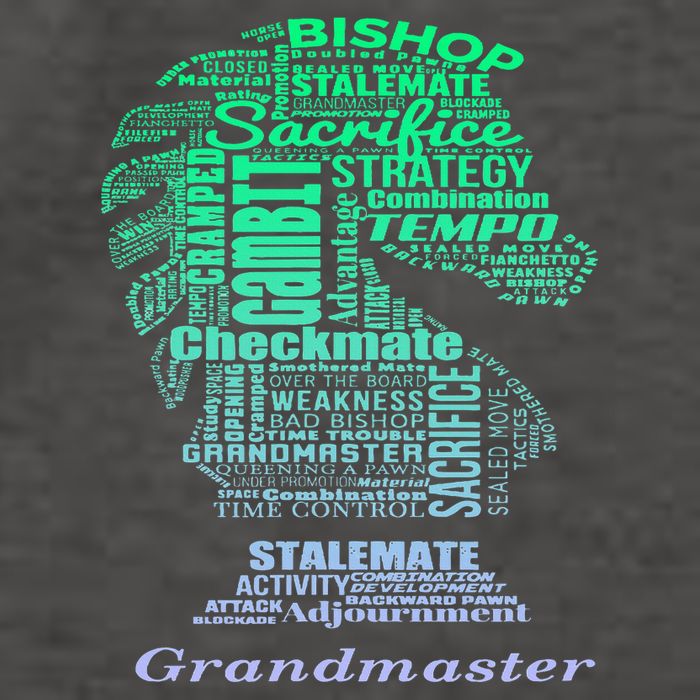 Word Art Chess Piece for Chess Player Bishop Chess Vector Backpack