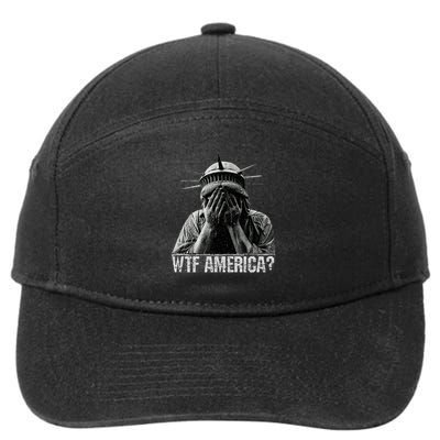 WTF America Crying Statue of Liberty Shameful Politics meme 7-Panel Snapback Hat