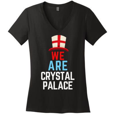 We Are Crystal Palace England Flag Sports Women's V-Neck T-Shirt