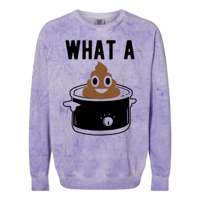 What A Crock Cute Gift Funny Poop In A Crock Pot Meaningful Gift Colorblast Crewneck Sweatshirt