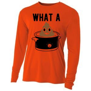 What A Crock Cute Gift Funny Poop In A Crock Pot Meaningful Gift Cooling Performance Long Sleeve Crew