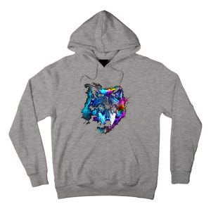 Wolf Art Colourful Animal Motif Artwork Wolf Tall Hoodie