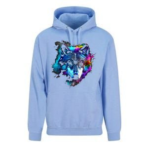 Wolf Art Colourful Animal Motif Artwork Wolf Unisex Surf Hoodie