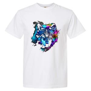 Wolf Art Colourful Animal Motif Artwork Wolf Garment-Dyed Heavyweight T-Shirt