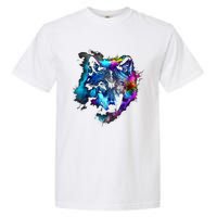 Wolf Art Colourful Animal Motif Artwork Wolf Garment-Dyed Heavyweight T-Shirt