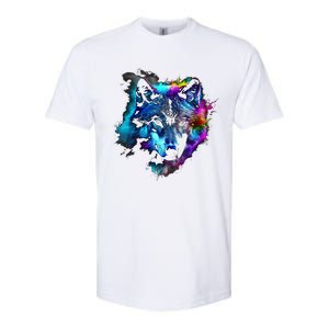 Wolf Art Colourful Animal Motif Artwork Wolf Softstyle CVC T-Shirt