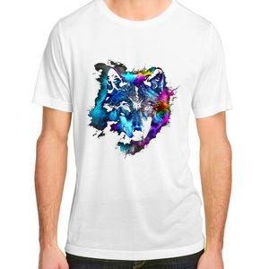 Wolf Art Colourful Animal Motif Artwork Wolf Adult ChromaSoft Performance T-Shirt