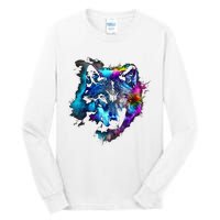 Wolf Art Colourful Animal Motif Artwork Wolf Tall Long Sleeve T-Shirt