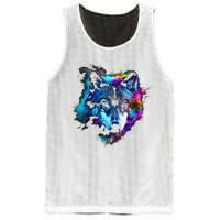 Wolf Art Colourful Animal Motif Artwork Wolf Mesh Reversible Basketball Jersey Tank