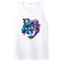 Wolf Art Colourful Animal Motif Artwork Wolf PosiCharge Competitor Tank