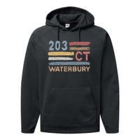 Waterbury Area Code 203 Residents State Connecticut Performance Fleece Hoodie