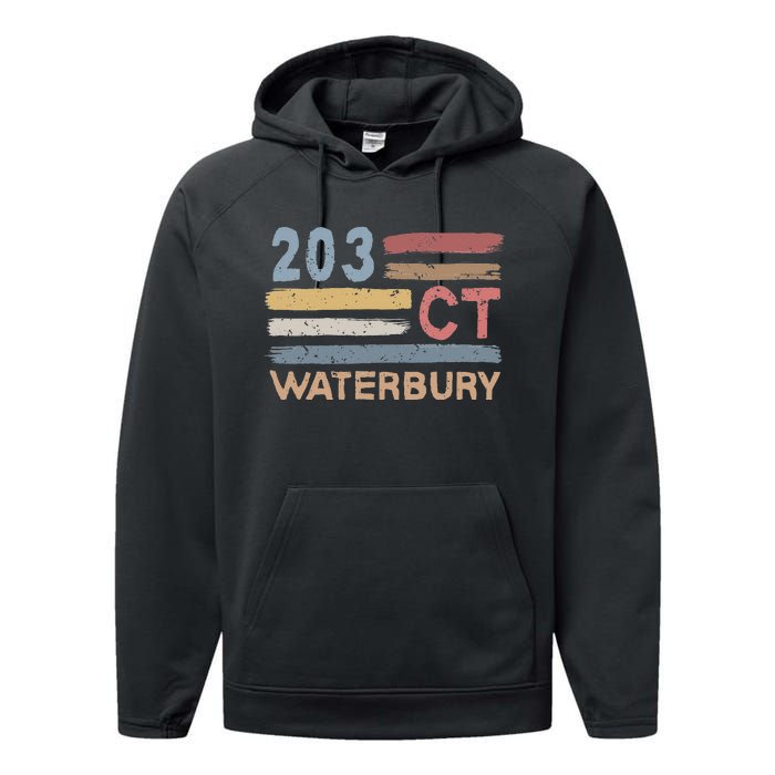 Waterbury Area Code 203 Residents State Connecticut Performance Fleece Hoodie