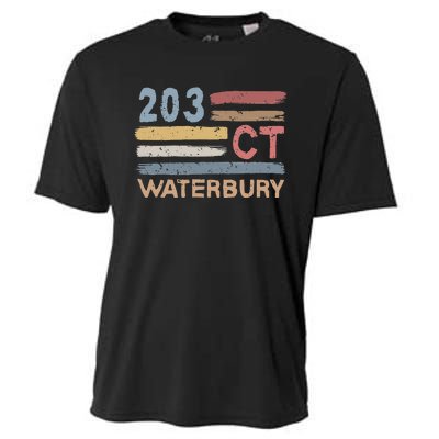 Waterbury Area Code 203 Residents State Connecticut Cooling Performance Crew T-Shirt