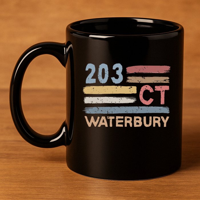 Waterbury Area Code 203 Residents State Connecticut 11oz C Handle Ceramic Mug