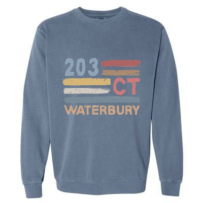 Waterbury Area Code 203 Residents State Connecticut Garment-Dyed Sweatshirt