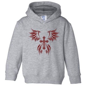 Wings And Cross Alt Egirl Eboy Goth Emo Toddler Hoodie